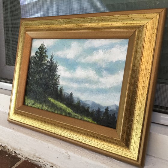 Hilltop Meadow by K. McDermott 5X7 oil (SOLD)