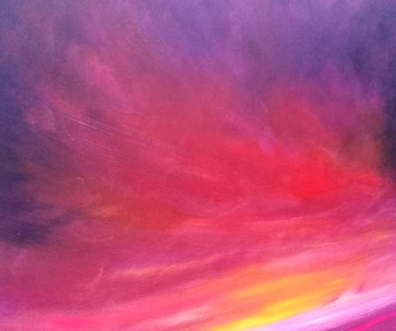 PASSION - Sunset, Skyscape, Red, Skies - XL, Modern Art Office Decor Home