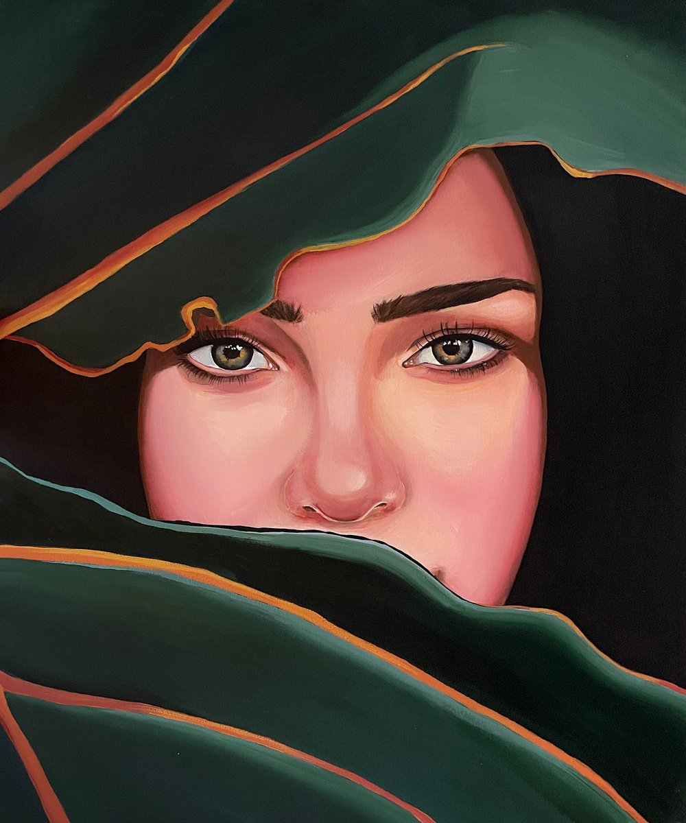 Portrait Acrylic Painting By Elina Zelena, 20 X 24, Woman