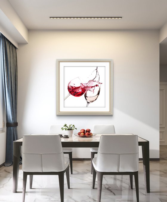 Red and White Wine Splash