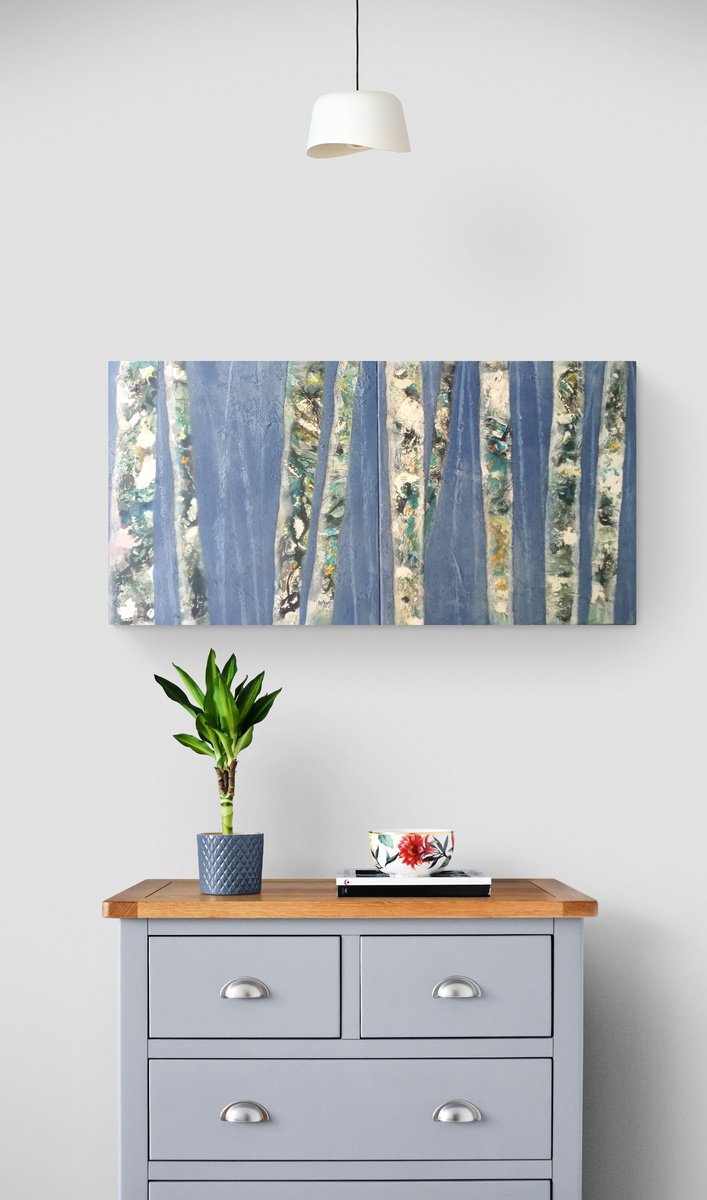 In the heart of the forest ...Diptyque 2X60X60 cm by Sylvie Oliveri