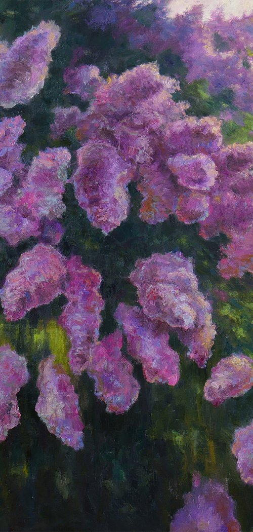 Lilacs Fading Into Light - Lilacs painting by Nikolay Dmitriev