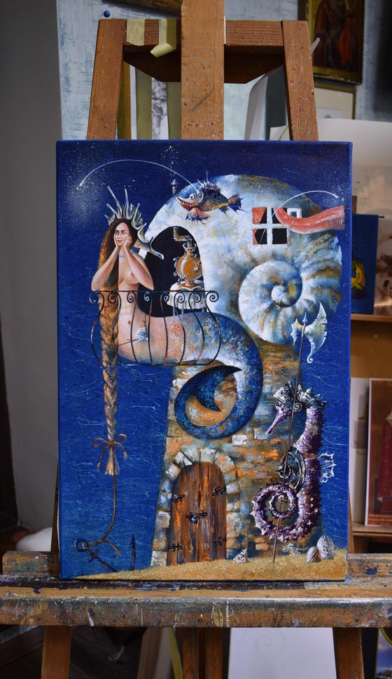 Waiting for the prince on a white seahorse