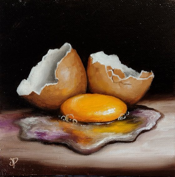 Cracked Egg still life