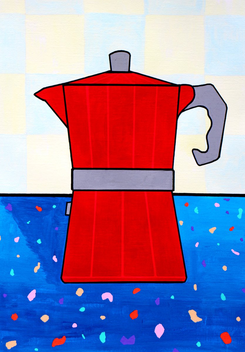 Coffee Pot with Terrazzo A4 by Ian Viggars