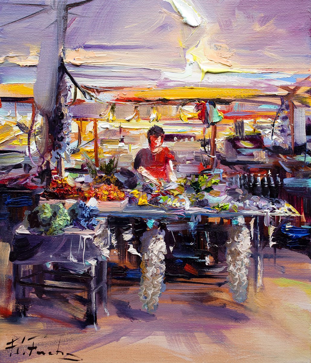Market in Zadar by Bozhena Fuchs