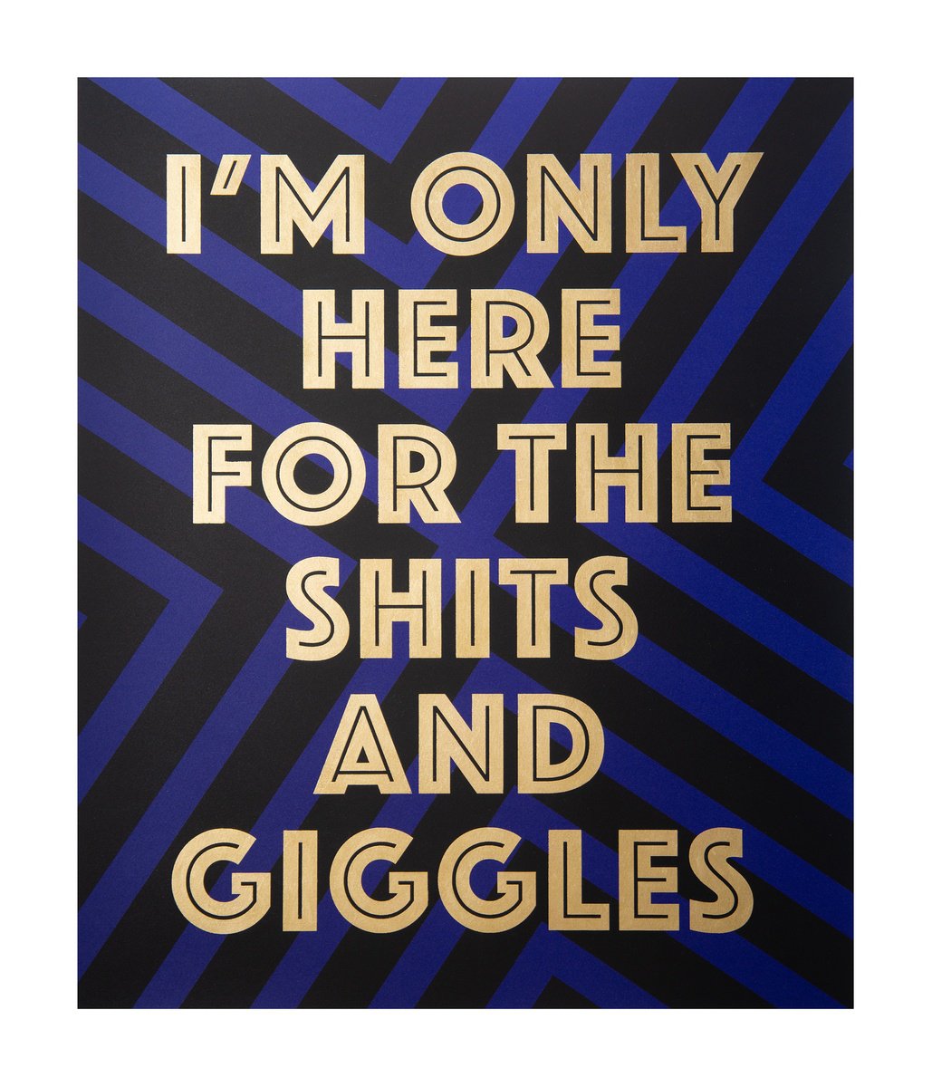 Abstract Screenprint By Aawatson, 24 X 28, Giggles.. (Black/Blue), Original Artwork