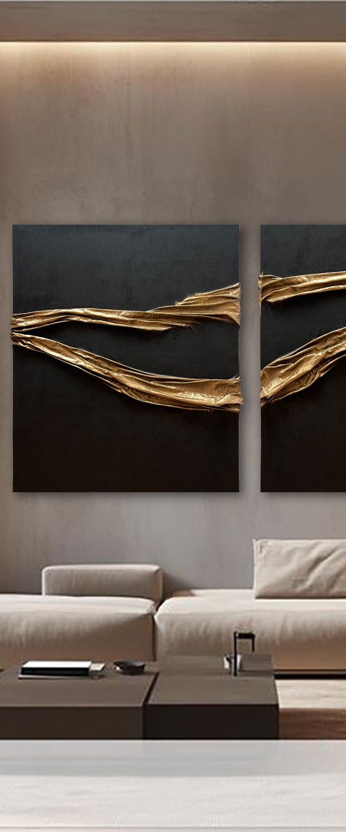 Black & Gold Abstract Luxury by Indie Ru