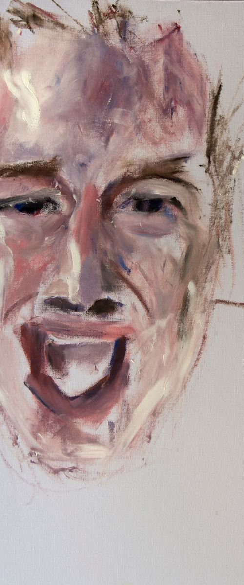 Self Portrait 12x9 Oil On Canvas Mans Face - Portrait of a Man - Portrait by Ryan  Louder