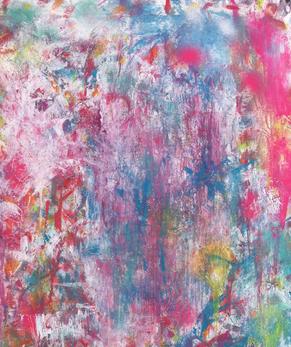 Abstract Painting By The Most Active, 22 X 26", Battle Damage, Original Artwork