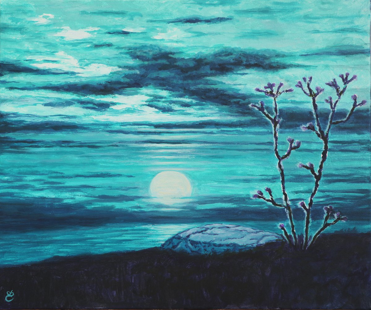 Impressionistic Landscape Acrylic Painting By Dmytro Yeromenko, 24 X 20, Thistle, Original Artwork