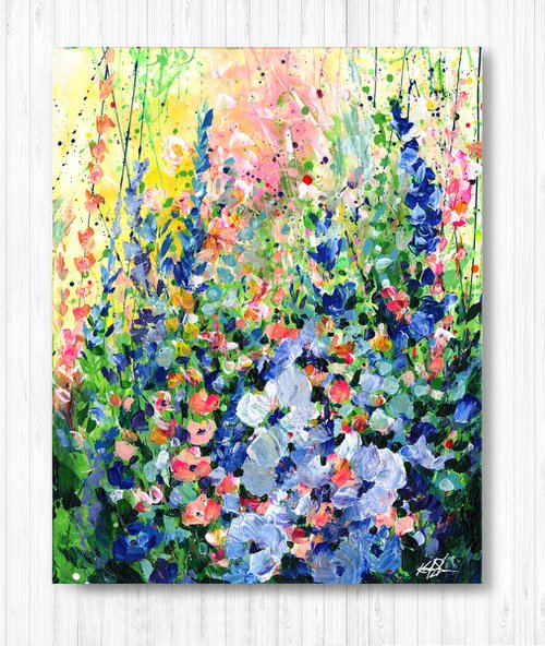 Floral Serenade 4 - Textural Floral Painting by Kathy Morton Stanion by Kathy Morton Stanion