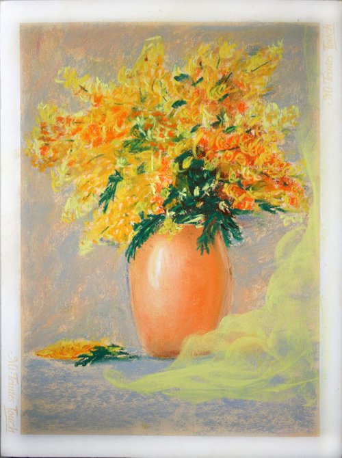 Mimosa in a vase by Salana Art Gallery