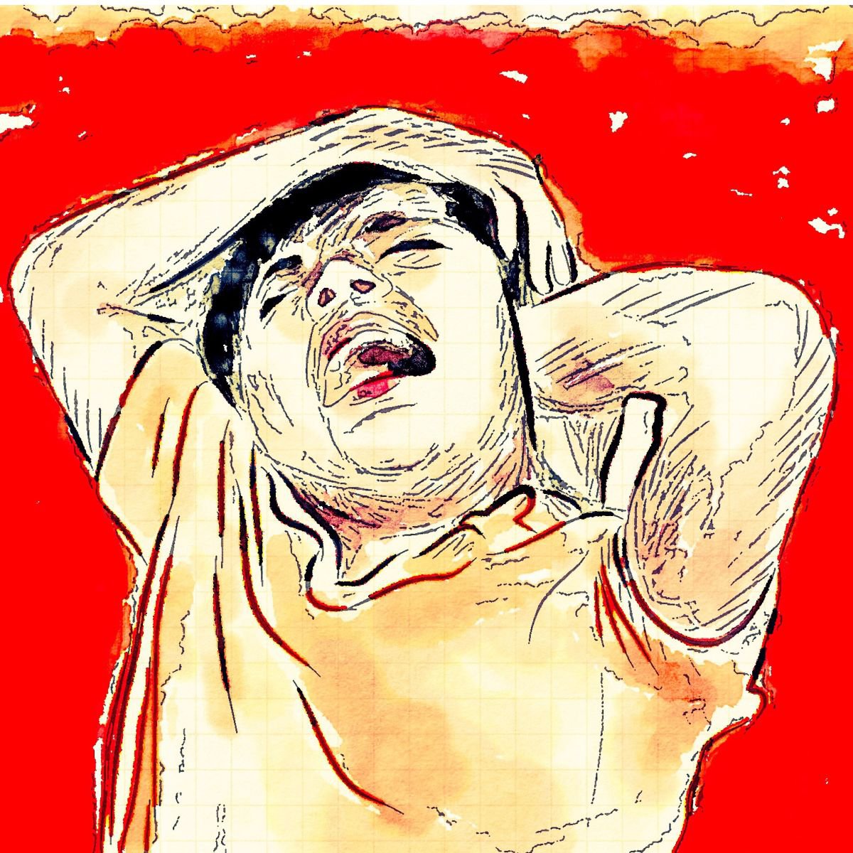 Abstract Print By Shabs Beigh, 20 X 20", Scream, Original Artwork