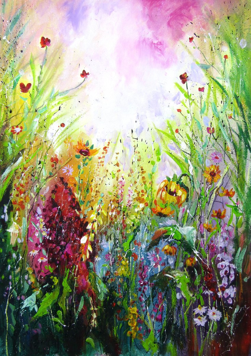 Little Summer With Wildflowers By Kovacs Anna Brigitta, 20 X 28, Artwork For Sale On Artfinder