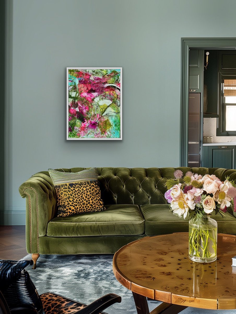 Abstract Painting By Heather Matthews, 24 X 31, Music, Original Artwork