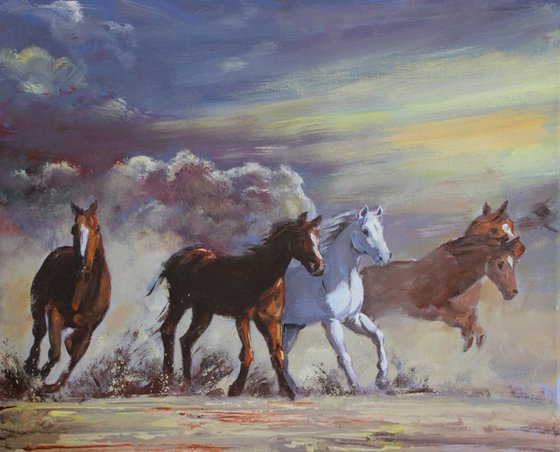 At a gallop