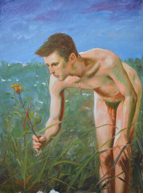 oil painting  male nude #16-5-12-01 by Hongtao Huang