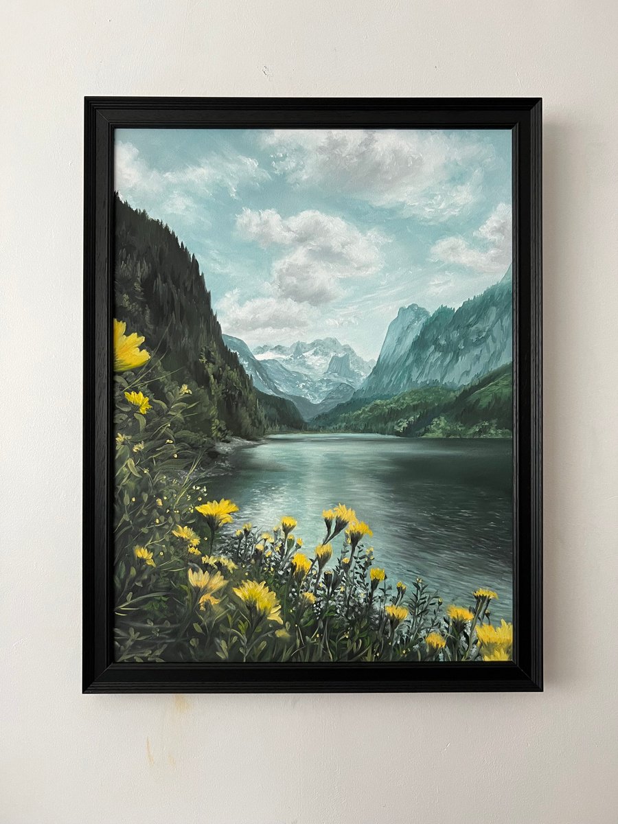Photorealistic Landscape Oil Painting By Simona Nedeva, 18 X 24", In The Eyes Of The Beholder, Original Artwork