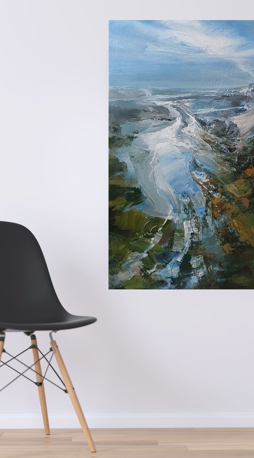 " Agartha - Northern glacier ".... SPECIAL PRICE !!!  W 80 x H 100 cm by Ivan  Grozdanovski
