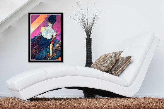 Sitting Ballerina - Pop Art Modern Poster Stylised Art