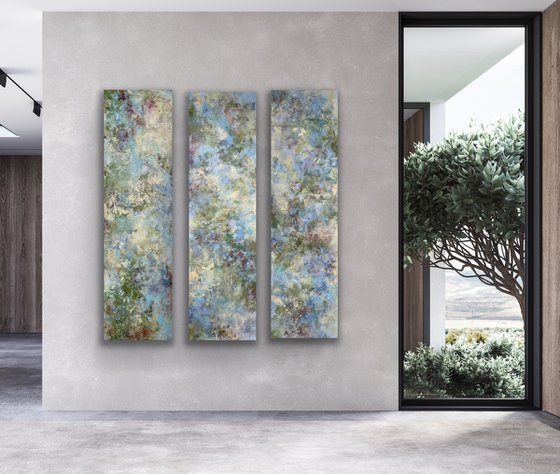 Whisperes of green triptych