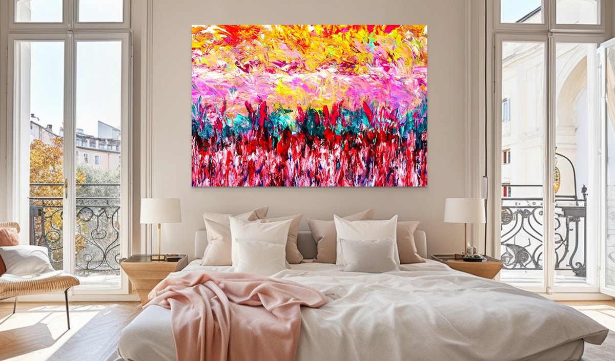 Organic Abstract Acrylic Painting By Estelle Asmodelle, 63 X 43, Frolicking Occasion, Original Artwork