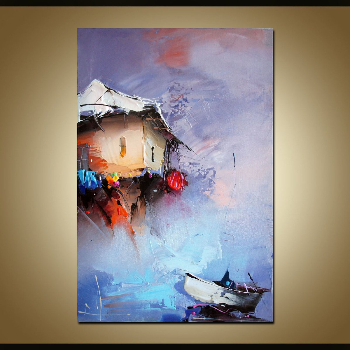 Expressive Landscape Oil Painting By Stanislav Lazarov, 8 X 12", Seaside, Original Artwork