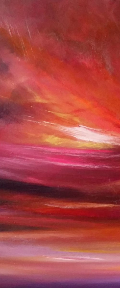 Compassion - Skyscape, XL, Large, Square, Painting, STUNNING, WARM by Mel Graham