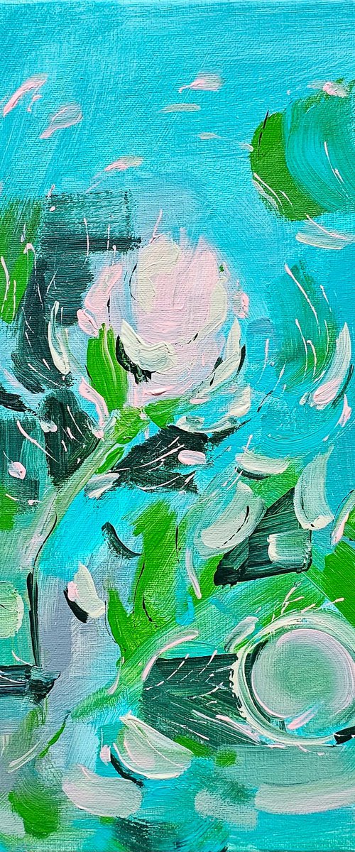 Abstract rose of heart is loosing its time by Ksenia June