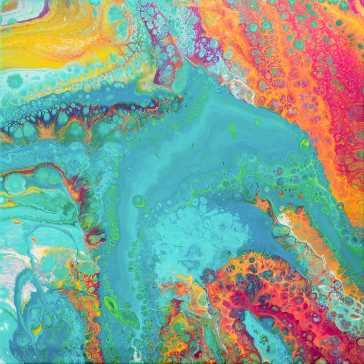 Rolling Turquoise Blue Orange Yellow And Pink Artfinder