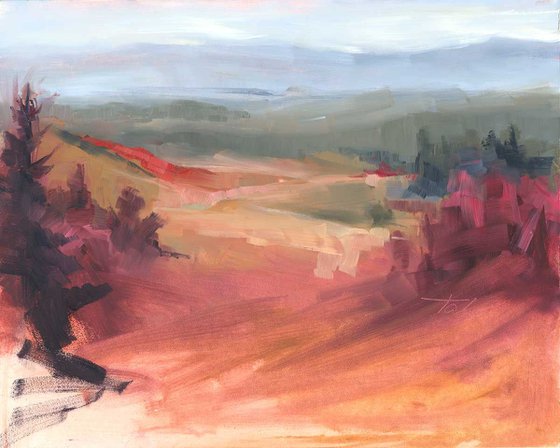 Pleasant View - plein air oil painting