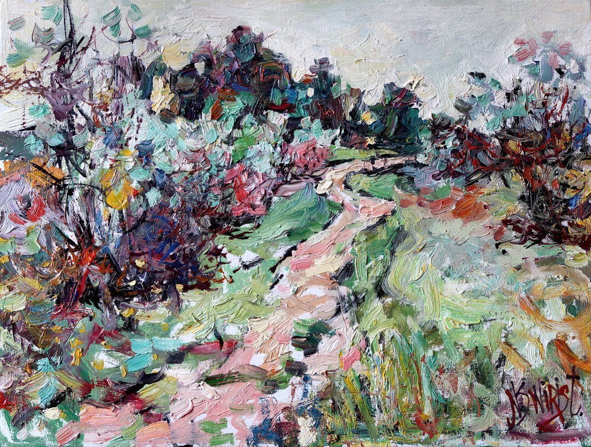 Hill, path and wild olives. by Nicola Ost * N.Swiristuhin