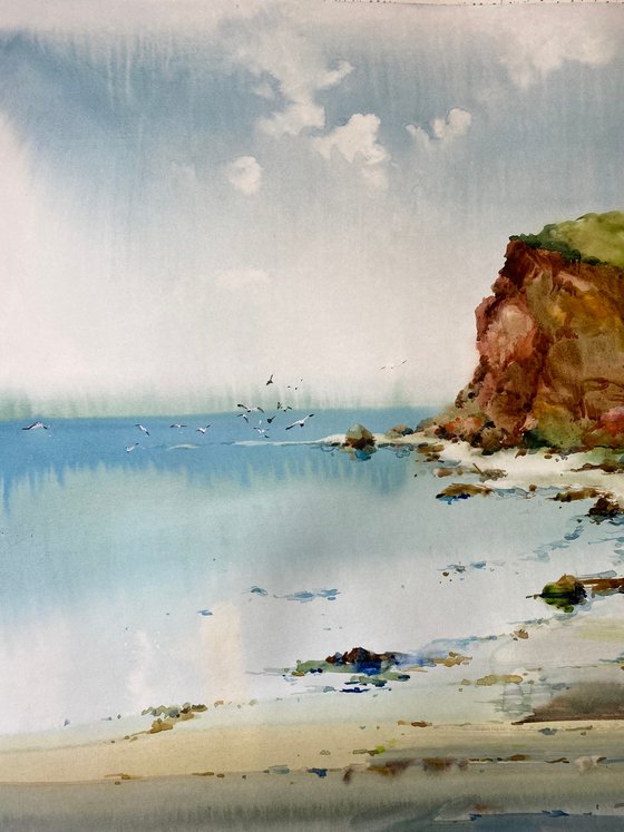 SOLD Watercolor "Quiet” perfect gift