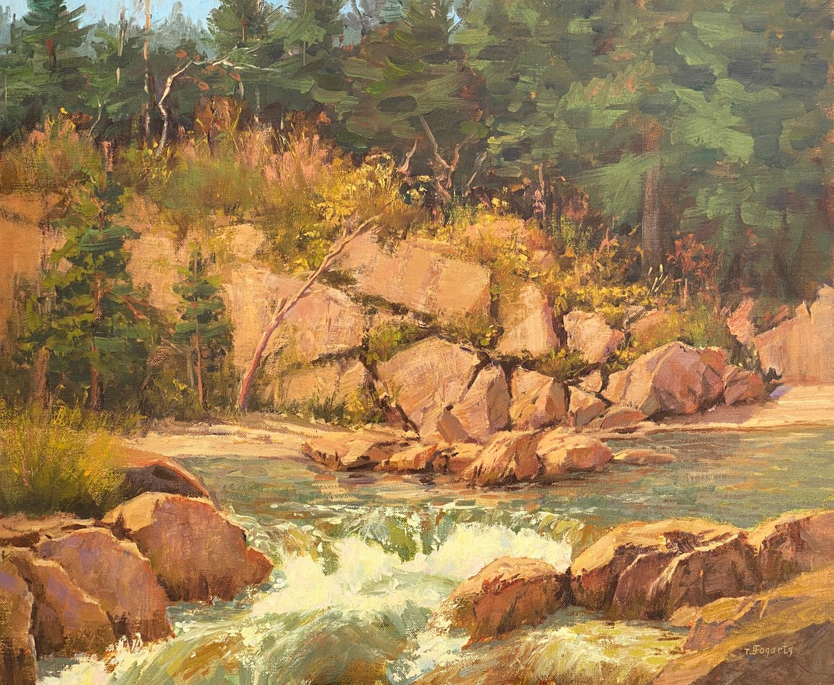 Impressionistic Landscape Oil Painting By Tatyana Fogarty, 20 X 16", Sierra Rapids, Original Artwork
