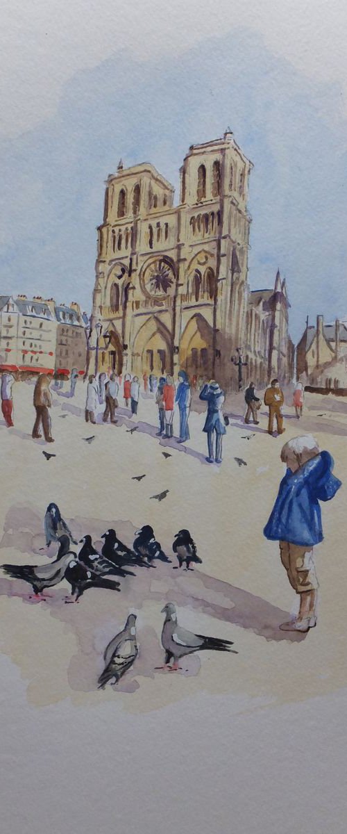 Notre Dame de Paris in Winter Sunshine by David Harmer