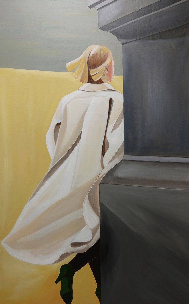 Expressive Portrait Acrylic Painting By Young Park, 29 X 46", I