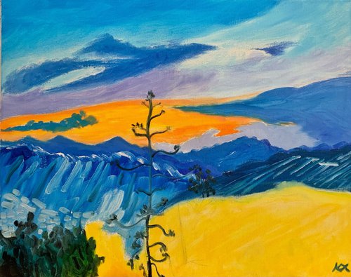 La Paz, Sunset ORIGINAL OIL PAINTING by Kat X