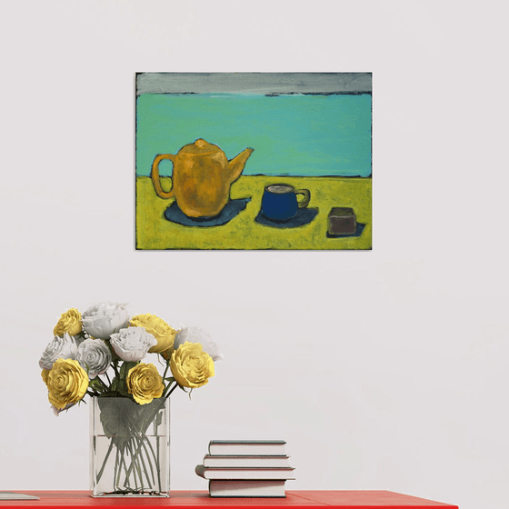 Eau de Nil on black canvas