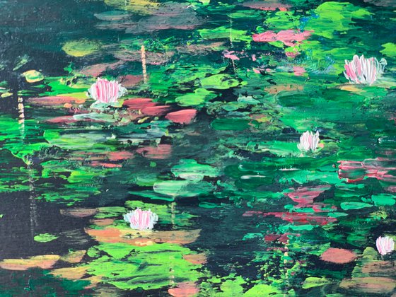 Abstract water lilies! A4 Painting on paper