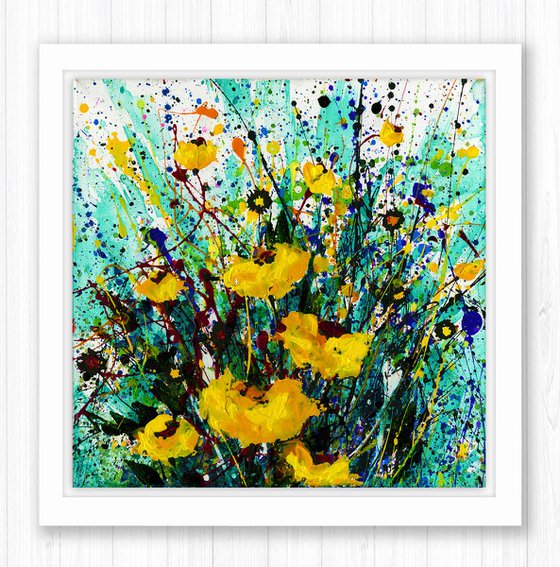 Golden Beauty  -  Abstract Flower Painting  by Kathy Morton Stanion