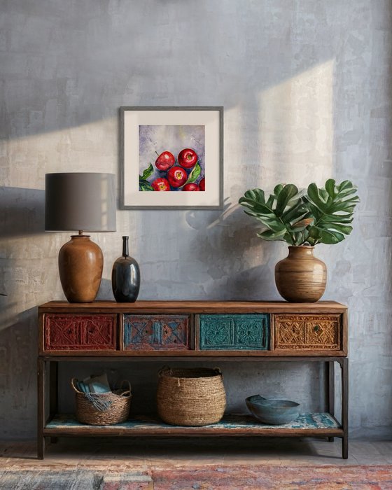 Red Apples on Cement