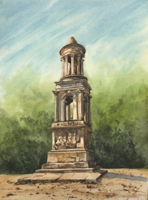 Augustus Mausoleum - St Rémy de Provence by Krystyna Szczepanowski