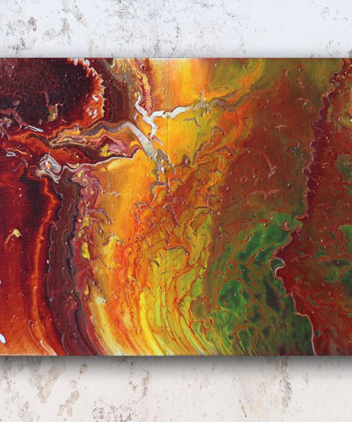 "Line In The Sand" - FREE USA SHIPPING - Original Abstract PMS Fluid Acrylic Painting - 36 x 18 inches by Preston M. Smith (PMS)
