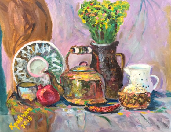 Still life with a plate