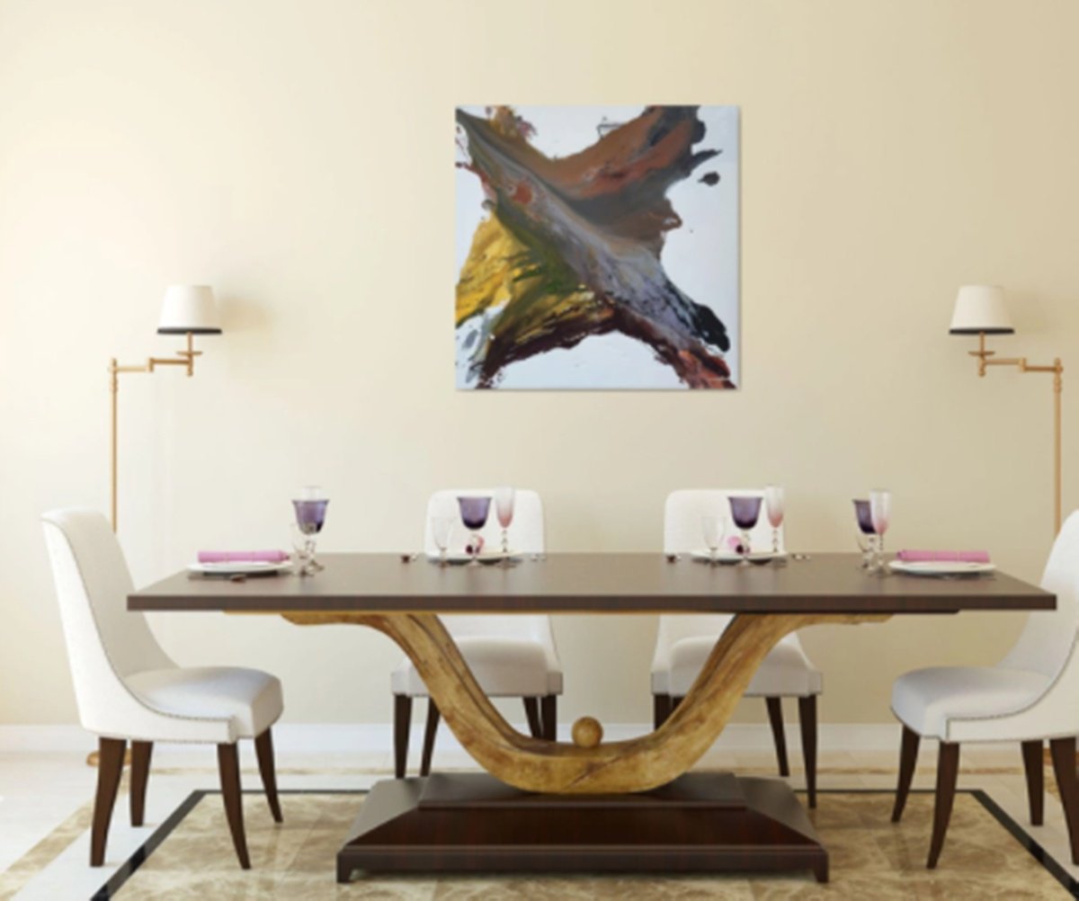 Abstract Acrylic Painting By Christa Haack, 31 X 31, Simplicity Of Nature 2, Original Artwork