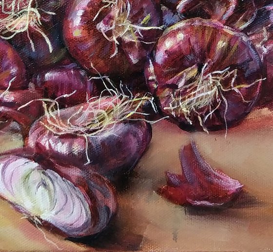 Still Life with red onion