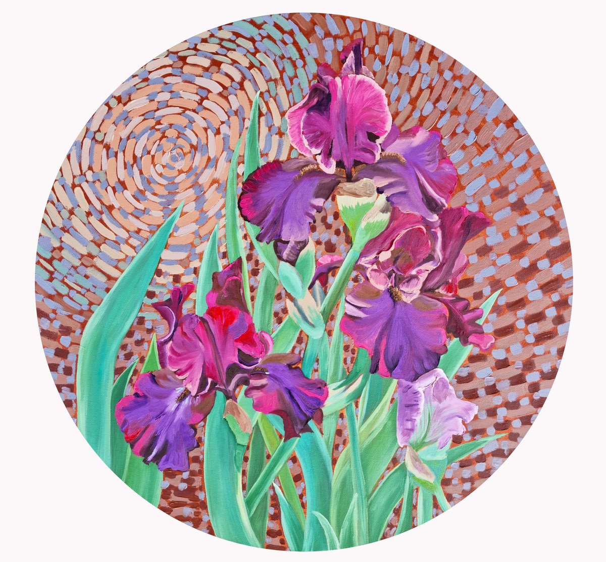 Impressionistic Botanical Oil Painting By Zulfiya Mukhamadeyeva, 20 X 20", Luminescence, Original Artwork