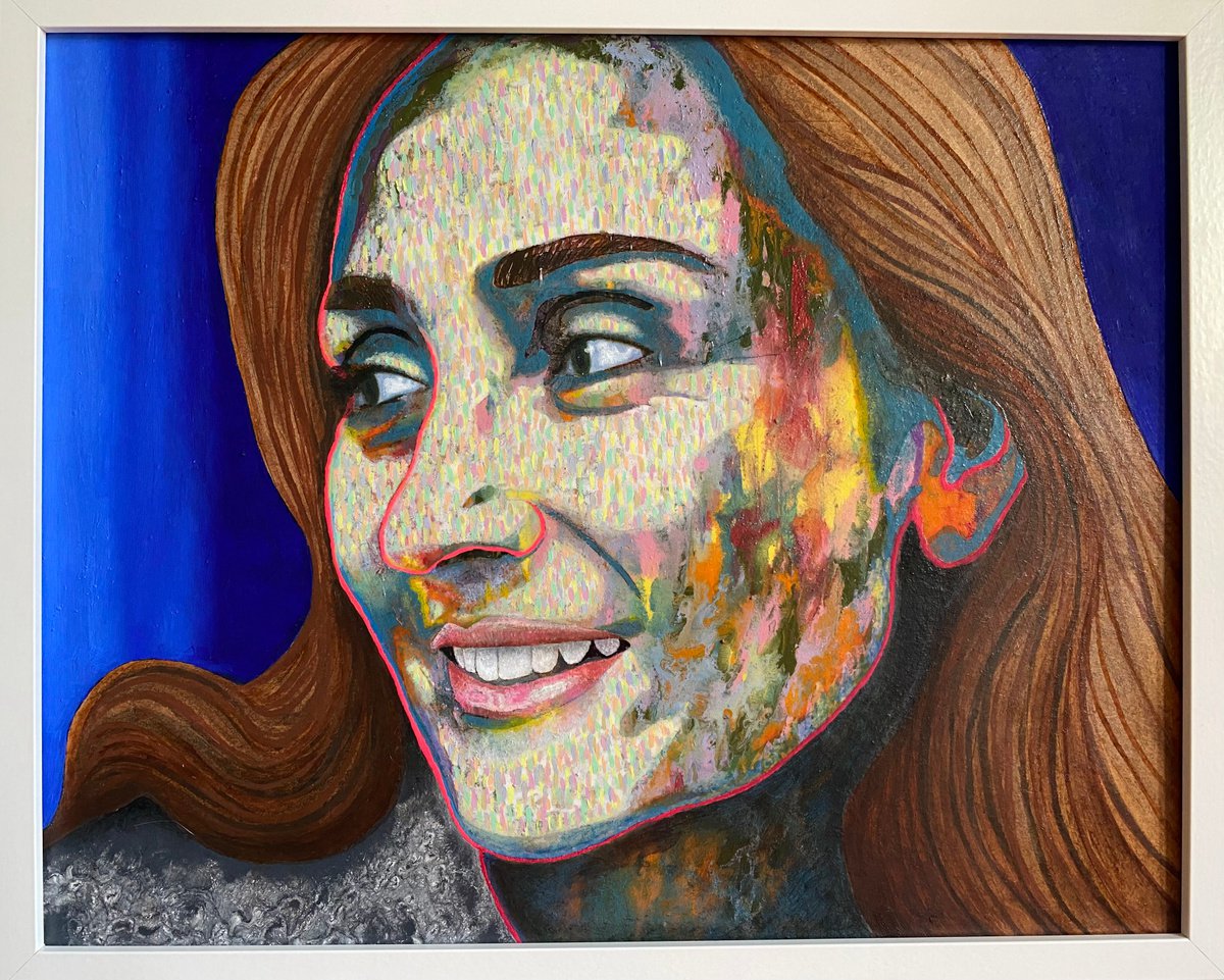 Portrait Painting By Stefano Pallara, 20 X 17", Daniela, Original Artwork