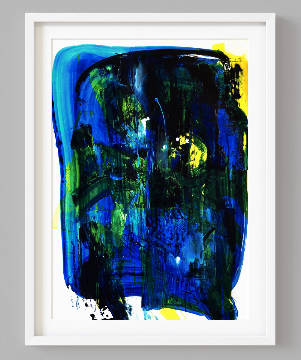 Abstract Painting By Evgenia Makarova, 17 X 23, Abstract Composition N 63, Original Artwork